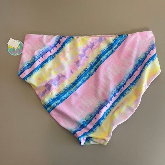 NWT Island Soul Pink Tye Dye Pull On Medium Coverage Bikini Bottoms Sz 3X - Picture 4 of 4
